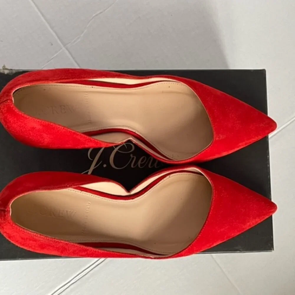 J.Crew Colette Red Suede D’Orsay Heels